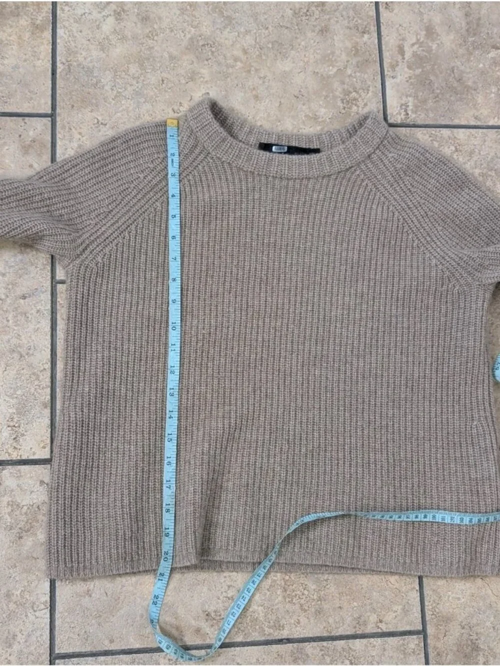 JENNI KAYNE Cashmere Fisherman Sweater Undyed Stone Size Small Quite Luxury - Picture 8 of 8